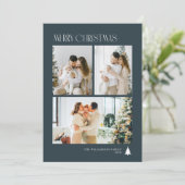 Simple elegant photo collage christmas シーズンカード (スタンド正面)