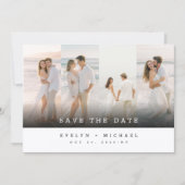 Simple Elegant Photo Collage Wedding Save The Date 招待状 (正面)