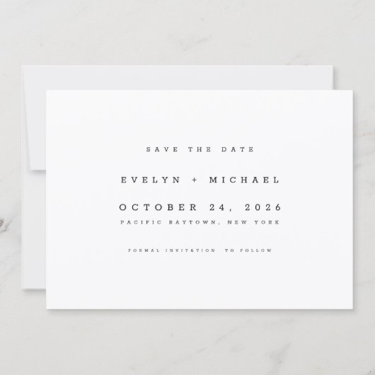 Simple Elegant Photo Collage Wedding Save The Date 招待状 (裏面)