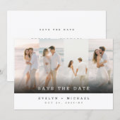 Simple Elegant Photo Collage Wedding Save The Date 招待状 (正面/裏面)