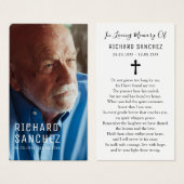 Simple Elegant Photo Funeral Sympathy Prayer Cards (正面&裏面)