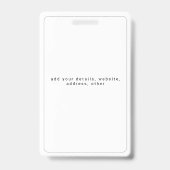 Simple elegant photo ID name tag バッジ (裏面)