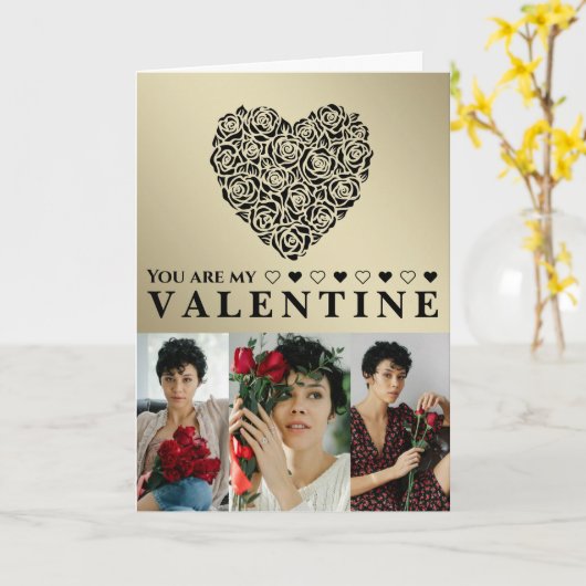 Simple Elegant Photo Valentine's day カード (黄色い花)