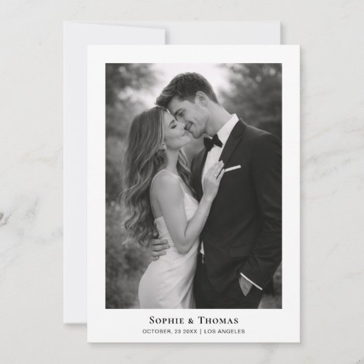 Simple Elegant Photo Wedding Save the Date (正面)