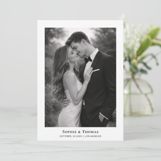 Simple Elegant Photo Wedding Save the Date (スタンド正面)