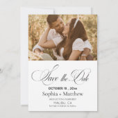 Simple Elegant Photo Wedding Save The Date セーブザデート (裏面)
