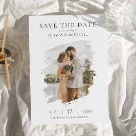 Simple Elegant Photo Wedding Save the Date セーブザデート