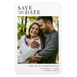 Simple Elegant Photo Wedding Save the Date マグネット