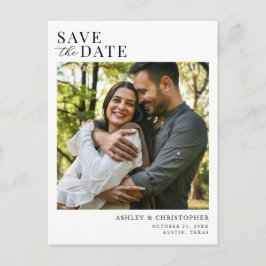 Simple Elegant Photo Wedding Save the Date 案内ポストカード
