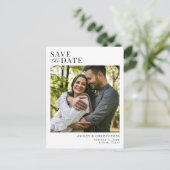 Simple Elegant Photo Wedding Save the Date 案内ポストカード (スタンド正面)