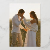 Simple Elegant Photo Wedding Save The Date 箔招待状 (裏面)