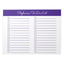 Simple Elegant Purple 8.5x11 Two Column Checklist ノートパッド