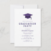 simple elegant purple graduation announcement サンキューカード (裏面)