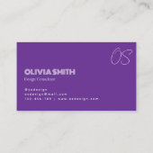 Simple Elegant Purple Minimalist Business Card 名刺 (裏面)