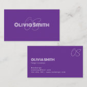 Simple Elegant Purple Minimalist Business Card 名刺 (正面/裏面)