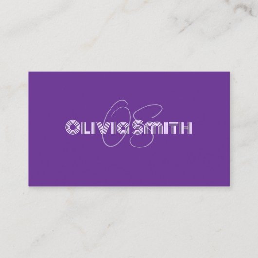 Simple Elegant Purple Minimalist Business Card 名刺 (正面)