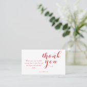 Simple Elegant Red Script Business Order Thank You 名刺 (スタンド正面)