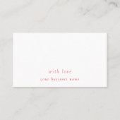 Simple Elegant Red Script Business Order Thank You 名刺 (裏面)