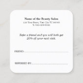 Simple Elegant Red White Faux Gold Heart 紹介カード (裏面)