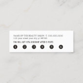 Simple Elegant Red White Handwritten Salon ロイヤリティカード (裏面)