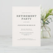 Simple Elegant Retirement Party 招待状 (スタンド正面)