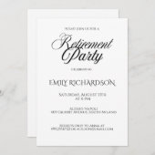Simple Elegant Retirement Party Invitation 招待状 (正面/裏面)