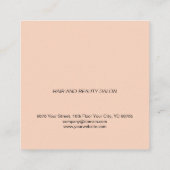 Simple Elegant Rose Black Scissor Hair Stylist スクエア名刺 (裏面)