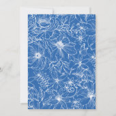 Simple Elegant Royal Blue Floral Garden Wedding 招待状 (裏面)