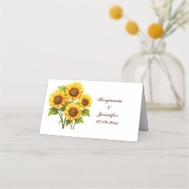 Simple Elegant Rustic Sunflower Wedding  プレイスカード