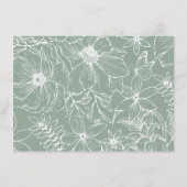 Simple Elegant Sage Green Garden Wedding RSVP エンクロージャーカード (裏面)