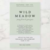 Simple Elegant Sage Green Minimal Candle Label フードラベル (シングルラベル)