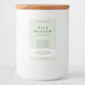 Simple Elegant Sage Green Minimal Candle Label フードラベル (正面)