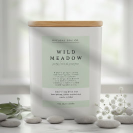 Simple Elegant Sage Green Minimal Candle Label フードラベル