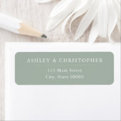 Simple Elegant Sage Green Wedding Return Address ラベル (インサイチュ)