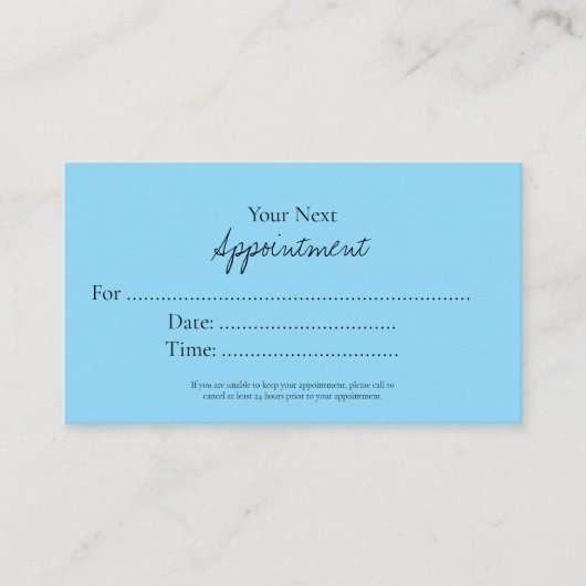Simple Elegant Script Appointment Card 予約カード (正面)