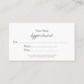 Simple Elegant Script Appointment Card 予約カード (正面)