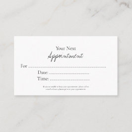 Simple Elegant Script Appointment Card 予約カード