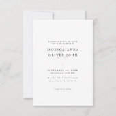 Simple Elegant Script Photo Budget Wedding 招待状 (裏面)