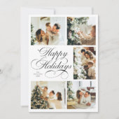 Simple Elegant Script Photo Collage Christmas シーズンカード (正面)