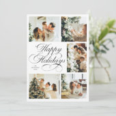 Simple Elegant Script Photo Collage Christmas シーズンカード (スタンド正面)