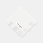 Simple Elegant Script Wedding Coined Cocktail 縁ありカクテルナプキン (角)