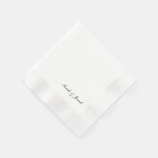 Simple Elegant Script Wedding Coined Cocktail 縁ありカクテルナプキン (角)