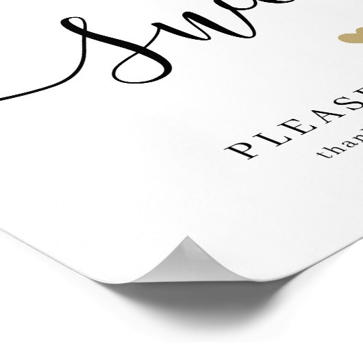 Simple elegant script wedding love is sweet sign ポスター (角)