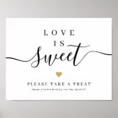 Simple elegant script wedding love is sweet sign ポスター (正面)