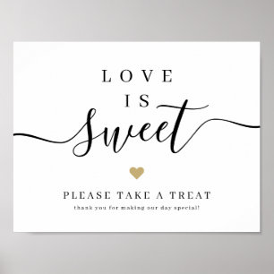 Simple elegant script wedding love is sweet sign ポスター