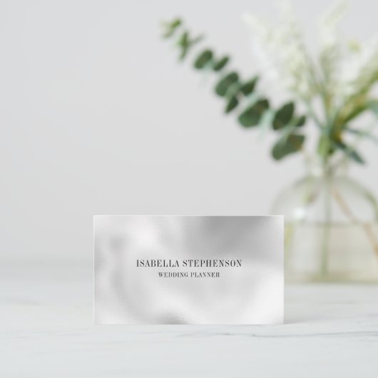 Simple Elegant Silver Pearl  名刺 (スタンド正面)