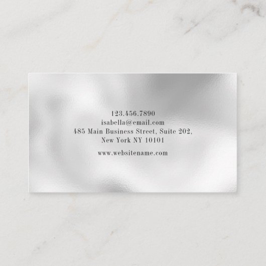 Simple Elegant Silver Pearl 名刺 (裏面)