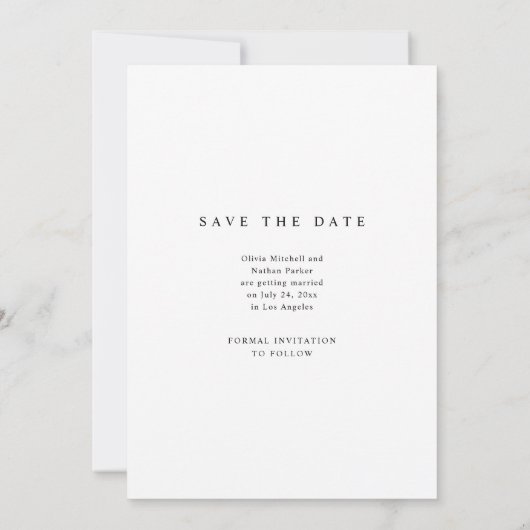 Simple Elegant Text and 2 Photos | Wedding 招待状 (裏面)