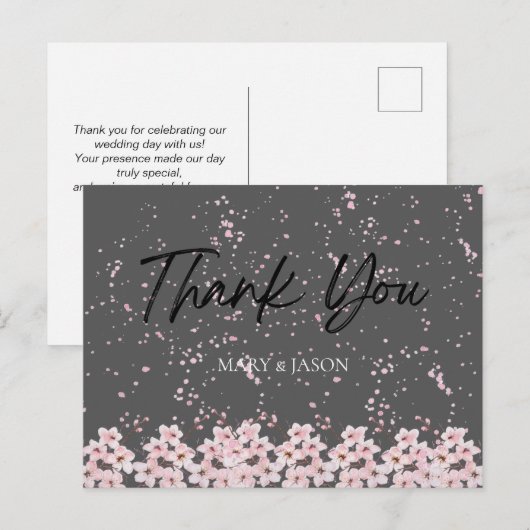 Simple Elegant Thank You Card ポストカード (正面/裏面)
