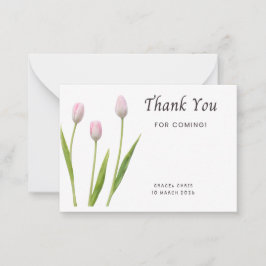 Simple & Elegant Thank You Card | Pink Flower | Pr ノートカード